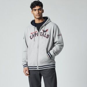 Old Time Hockey‎ Washington Capitals Gray Vintage Look Hoodie XL